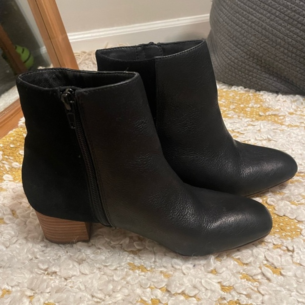 Crown Vintage Dominga Leather Ankle Boots Women's Size 6.5M, Black MSRP $109